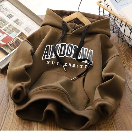New Autumn winter Boys girls Fleece Thickened Sweater Cartoon Printed Letters Children's Leisure Fake 2 Piece Warm Top 3-14Y
