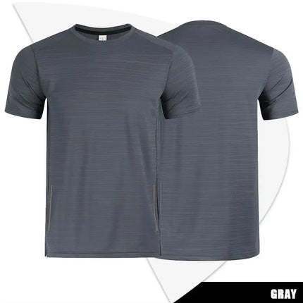 Muscle Training Compression T-shirt Man Running Dry Fit Tee Plain Color Plus Size Gym Men's T-shirts Sports Men Tops Sweatshirt