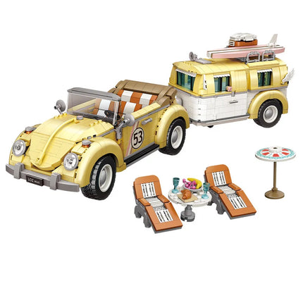 LOZ Beetle Station Wagon RV Small particle 2228PCS creative children's adult building blocks educational toy