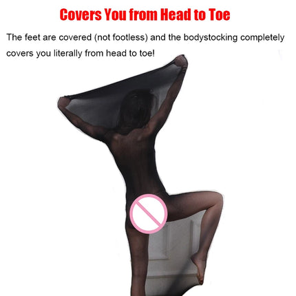 Bodystocking Bodyhose Pantyhose Bodysuit, Transparent BDSM Sexy Lingerie,Full Body Stocking Sack Encasement