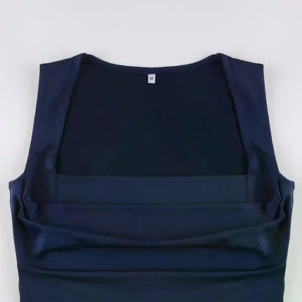 Folds Tanks for Women Solid Elegant Slim Sexy Harajuku Minimalist High Street Y2k Clothes Crop Tops Design