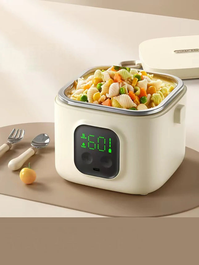 Boîte à lunch chauffante rechargeable, chauffe-plats portable isotherme à chauffage rapide pour enfants, pour le camping, les voyages et les dortoirs