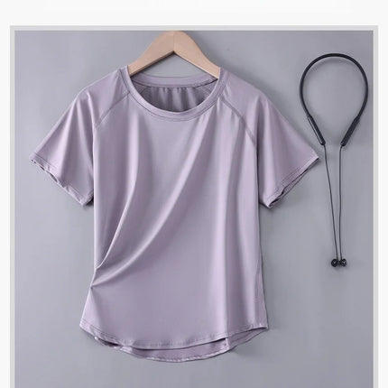 DRUR Yoga Tops Sportswear Woman Gym Shirts Breathable Quick Dry Short Sleeve Workout T Shirt Jogger Running T Shirt Yogawear New