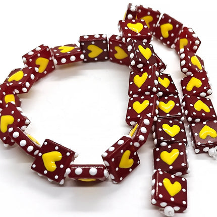 4pcs/8pcs16mm Full-hearted Color-matched Lampwork Glass Bead DIY for Jewelry Making Bracelets Earrings Necklace Gifts Accessorie