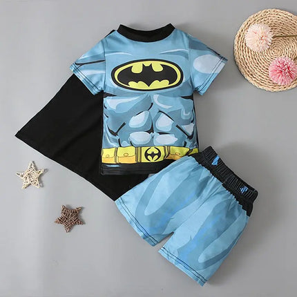 BeastKingdom Summer Kids Short Sleeve Anime Personality Fashion Comfortable Spiderman Top Shorts Set Loungewear holiday gift