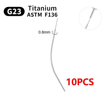 10pcs G23 Titanium Piercing Body Piercing Tool Jewelry Tools Puncture Needle  For Belly Lip Ear Eyebrow Guide Needle Piercing