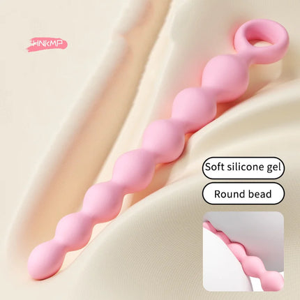 7 Balls Silicone Beads Soft Anal Plug G-Spot Stimulating Butt Plug Anal Stimulation Pull Bead Dildo Deep Anal Sex Toy