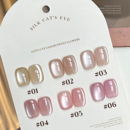 MIANEL 10ML 1PCS Lover's Cat Eye Gel Polish 2026 Sparkling Nude Pink Nail Art with Glass Bead And Golden Glow New Release