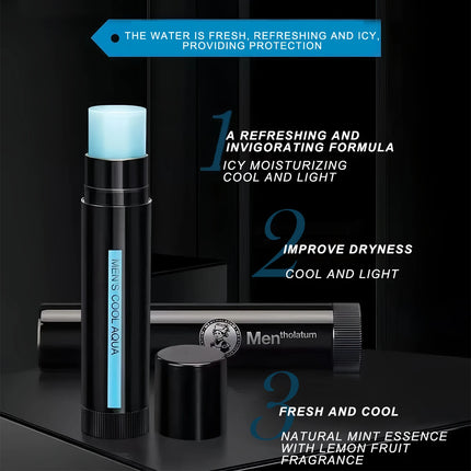 Mentholatum Men's Autumn and Winter Lipstick 3.5g, moisturizing and nourishing, reduces lip lines, repairs dry and chapped lips