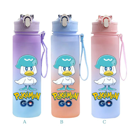 750ML Pokemon Gradient Color Plastic Drinking Bottle Water Bottle Hiking  Outdoor Large Capacit Portable Drink Bottles Cup