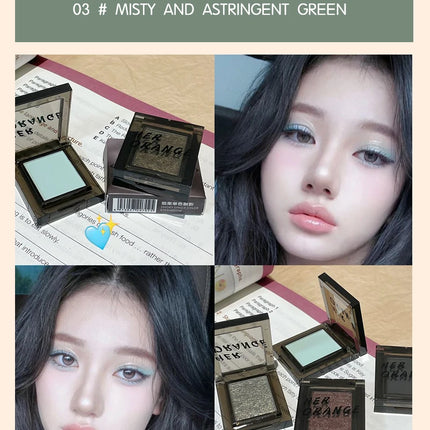 Smoky Blue-gray Eye Shadow Palette Sweet Cool Single Color Mini Eyeshadow Palette Pearl Matte Shimmer Brightening Eyes Makeup