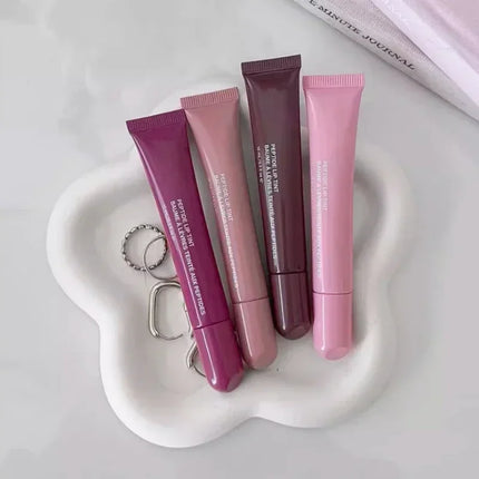 4pcs Soft Tube Mirror Lip Gloss Lip Oil Nude Brown Plumping Lip Gloss Moisturising Transparent Lipgloss Beauty Cosmetics Makeup