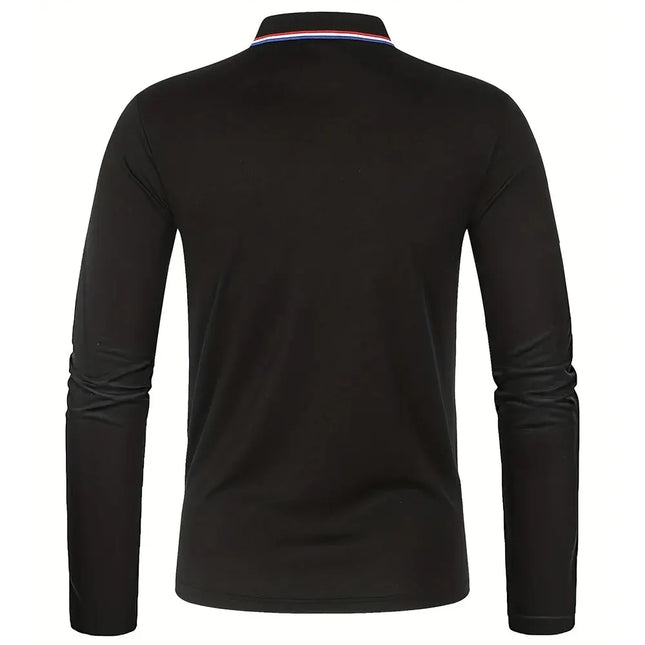 Men's Spring and Autumn Casual Breathable Comfortable Polo Shirt Hot Selling Fashion Men's Business Long Sleeve T-Shirt