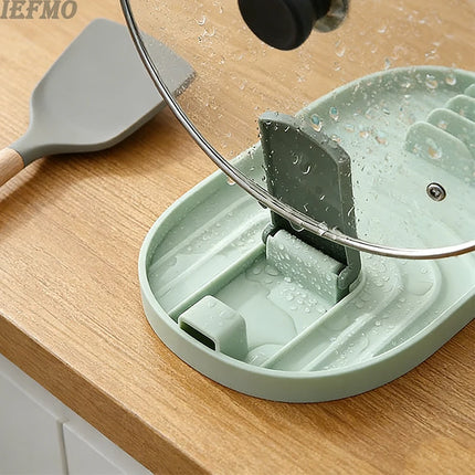 Foldable Pot Lid Holder Kitchen Organizer Shovel Storage Rack Drain Drying Rack for Sink Space Saving Kitchen Gadgets