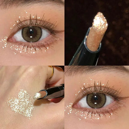 Glittering Eyeshadow Pen Face Makeup Highlighter Stick Long lasting Shiny Diamond Pink Silkworm Champagne Gold Eyeliner Gel Pen