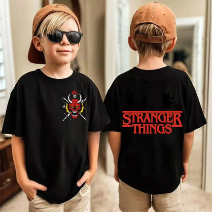 Trendsetting Stranger Things Prints for Summer Cheap Yet Chic O-neck Tees for Boys and Girls Soft Fashionable for Kids