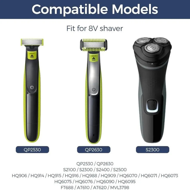 KVIFO NEW 8V HQ850 Type-C Shaver Charger Adapter Charging Converter for Philips Norelco Oneblade QP2630 QP2530 Electric Shaver