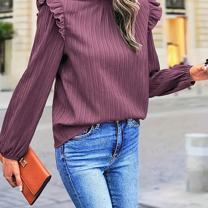 Burgundy Women's plus size solid color summer shirt Burgundy