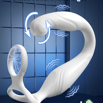 Male Sex Toys Rotating Anal Vibrator Prostate Massager Dual Penis Ring Cock Rings Anal Butt Plug Vibrators Anal Toys for Men 18+