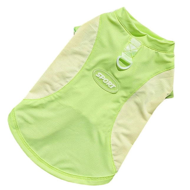 Cute Mesh Vest Pet Clothes 2026 New Ice Silk Cooling Puppy Vest Quick Drying Summer Pet Costume Large Size Splicing Clothes