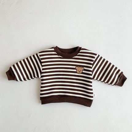 Children's Winter Round Neck 4 Color Korean Style Sweatshirt Children's Clothing Baby fleece-lined Boys and Girls Baby fleece-li