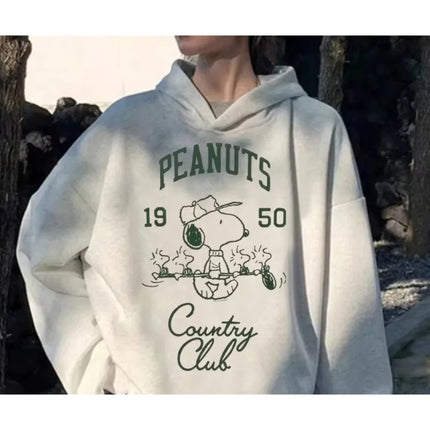 MINISO Snoopy Peanuts Printed Hoodies Men Women 2026 Autumn/Winter New Y2K Casual Sweatshirt Top Couple Style Harajuku Style Top
