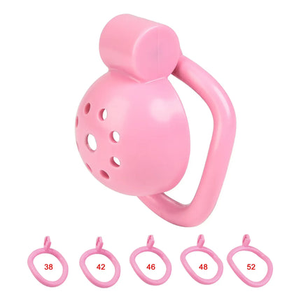 ABS Chastity Cage with 5 Rings Cock Cage Adult Sex Toy Penis Bondage Urethral Lock with Plug Male Cuckold Erotic BDSM Toy