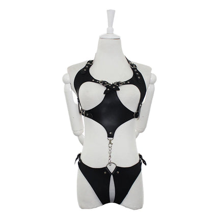Thierry Adult Sex Game Products Erotic Queen Adjustable Body Harness Bondage Restraints Fetish Exposed Breast Open the Crotch