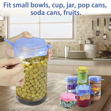 Pack of 20 Silicone Stretch Jar Lid, Reusable Miracle Lids ,mason Jar Lids Food Storage, Small Bowls Fruit, Vegetable Storage