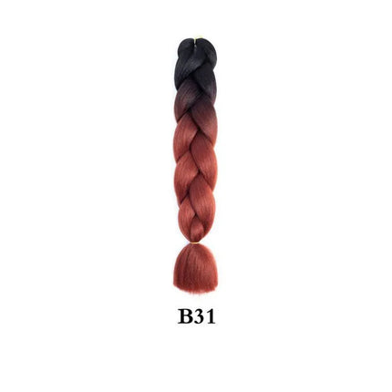 Synthetic 24inch 1Pcs Ombre Jumbo Braiding Hair Extensions High Temperature Fiber Hair Extensions for Box Braids Braiding Hair
