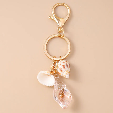 Fashion Summer Beach Shell Keychain Women Girls Conch Key Ring Pendants for Handbag DIY Handmade Jewelry Gifts