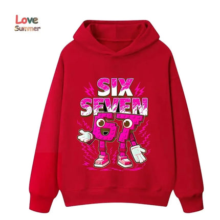 67 Six Seven Italian Brainrot hoodie Funny Graphic pullover girls Boys Fleece Warm Kids Fall Hoodie Casual unisex Sweatshirt
