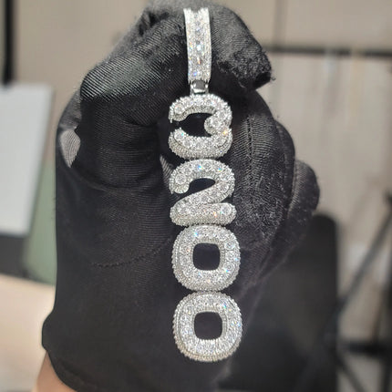 Custom Name Vertical Necklace Pendant Fashion Cube Double Layer Word Jewelry Personalized Iced Out Letter Number Chain For Men