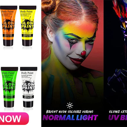 12 Colors Glitter Gel Makeup Glow in The Dark Body Glitter Gel UV Face Glitter for Women Festival Party Glitter Makeup Gel