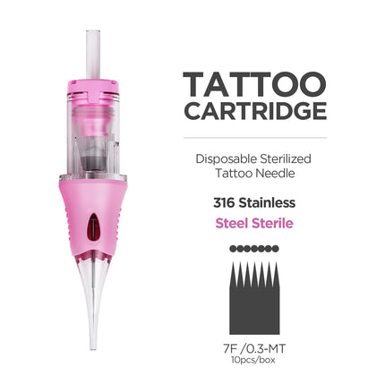 10pcs Tattoo Cartridge Needles Universal Round Liner Tattoo Needle for Lips Eyebrows Permanent Makeup Tattoo Supplies
