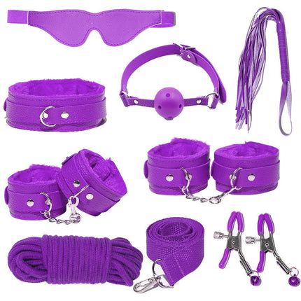 Bdsm Bondage Set Restraint Adult Game Handcuff Neck Collar Wrist Mouth Gag Strap Fetish SM Sex Toys for Woman Couples Product