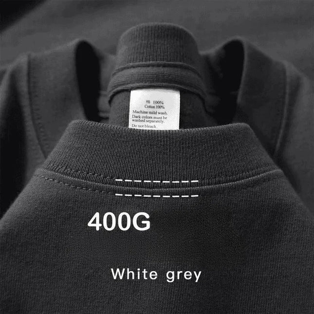 400g Cotton T Shirts Men Short Sleeved Heavyweight Summer Round Neck Loose Breathable Shirt for Men Women Basic Tee