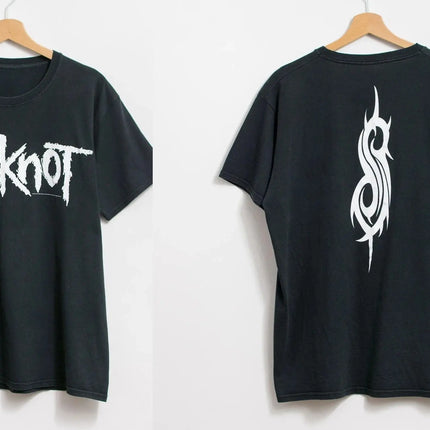 Heavy Metal Cotton Tees Punk Rock Band T-shirt Prepare for Hell Tour Shirt Slipknots Double Sided Print Short-sleeve Tops Unisex