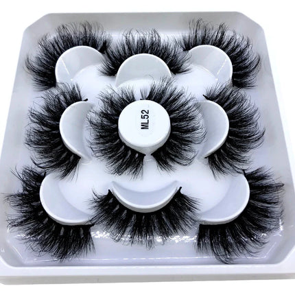 AMSDCN New 5-Pair 8-25mm Natural 3D Mink Eyelash Extension Eyelash Maquiagem