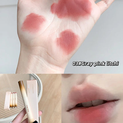 Gege Bear Velvet Matte Lip Powder Cream Long-Lasting Moisturizing Lipstick Autumn-Winter Color Natural-Looking Lip Stain