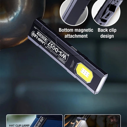 Multi functional work light LED magnetic red blue flashing mini outdoor strong light super bright maintenance light flashlight