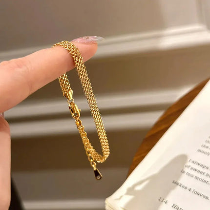 Stainless Steel Watch Strap Bracelets Vintage Woven Strap Bracelet for Women Daily Simple Versatile High-end Jewelry Girl's Gift