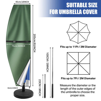 Outdoor Cantilever Umbrella Cover Waterproof Patio Parasol Cover Banana Straight Style All-Season Parasol Umbrella Protection