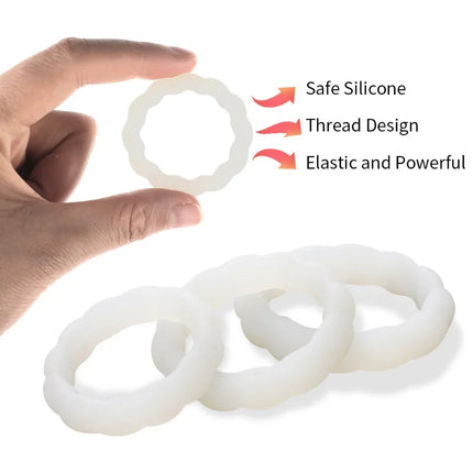 Luminous Cock Ring Silicone Thread Penis Ring Sex Toys for Men Delay Ejaculation Cockring Sexy Products Sex Shop