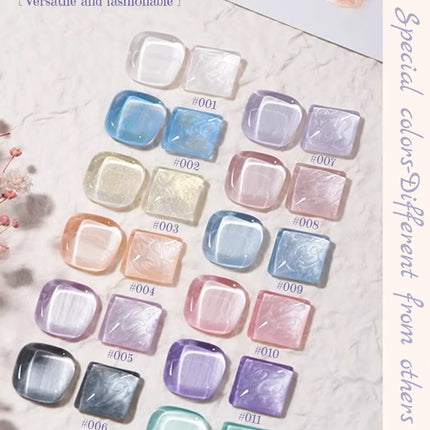 MIANEL 12ML Mother-of-Pearl Mermaid Shimmer Thread Gel Polish 2026 Spring-Summer Collection Fine Glitter Aurora Pearl Nail Art