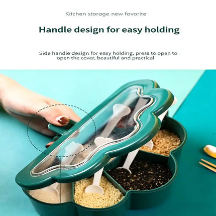 6 Grids Seasoning Box And Container With Clear Lid And Scoops Seasoning Storage Container For Salt Sugar Cruet