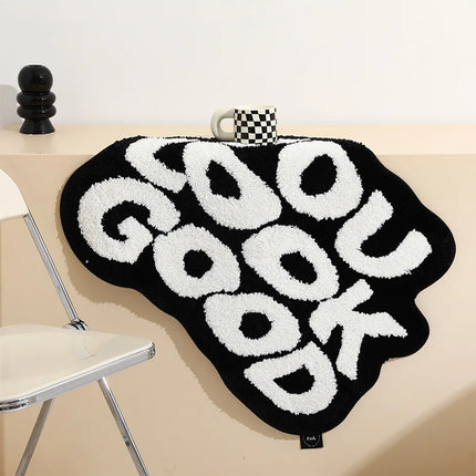 Irregular Letter Floor Mats, Soft And Anti-Slip Faux Cashmere Area Carpets, Bedroom Chair Floor Mats, Home Decoration