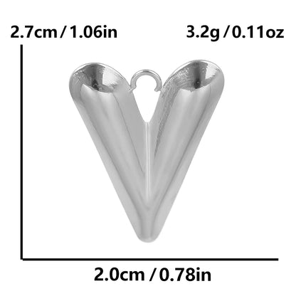 Breloque Metal Love Stainless Steel Flower Pendants For Jewelry Making Earrings Bracelets Headwear DIY Heart Charms Accessories
