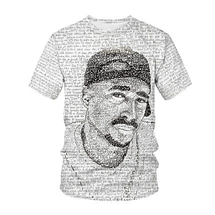 Rapper Tupac 2pac 3D Print Summer Fashion Men's T-shirt  Clothing Casual Short Sleeve T-shirt for Cool Men Tops Tees Clothes