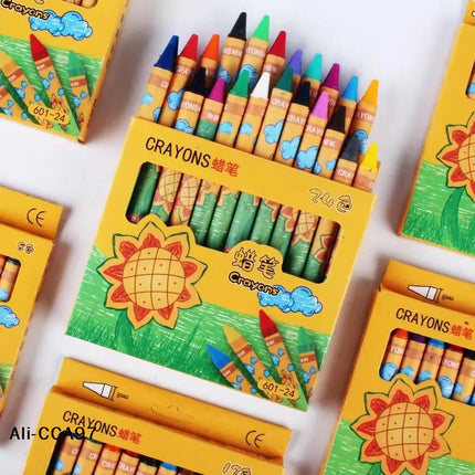 【A】Sunflower 8 /12 /24 Colors Crayons Kids Colored Crayons School Supplies Prizes And Gifts